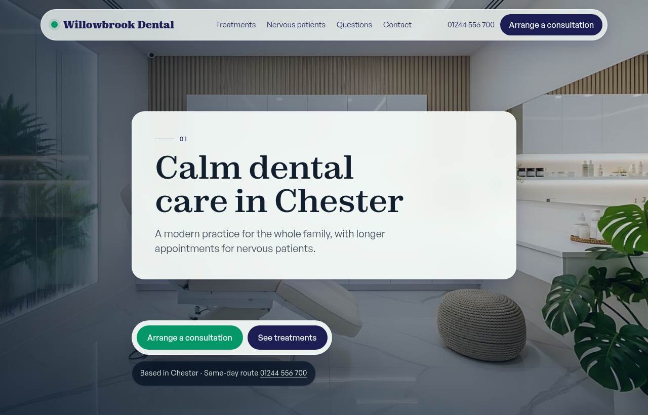 Willowbrook Dental website design
