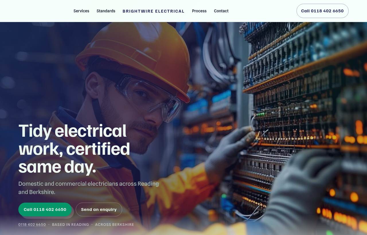 Brightwire Electrical website design