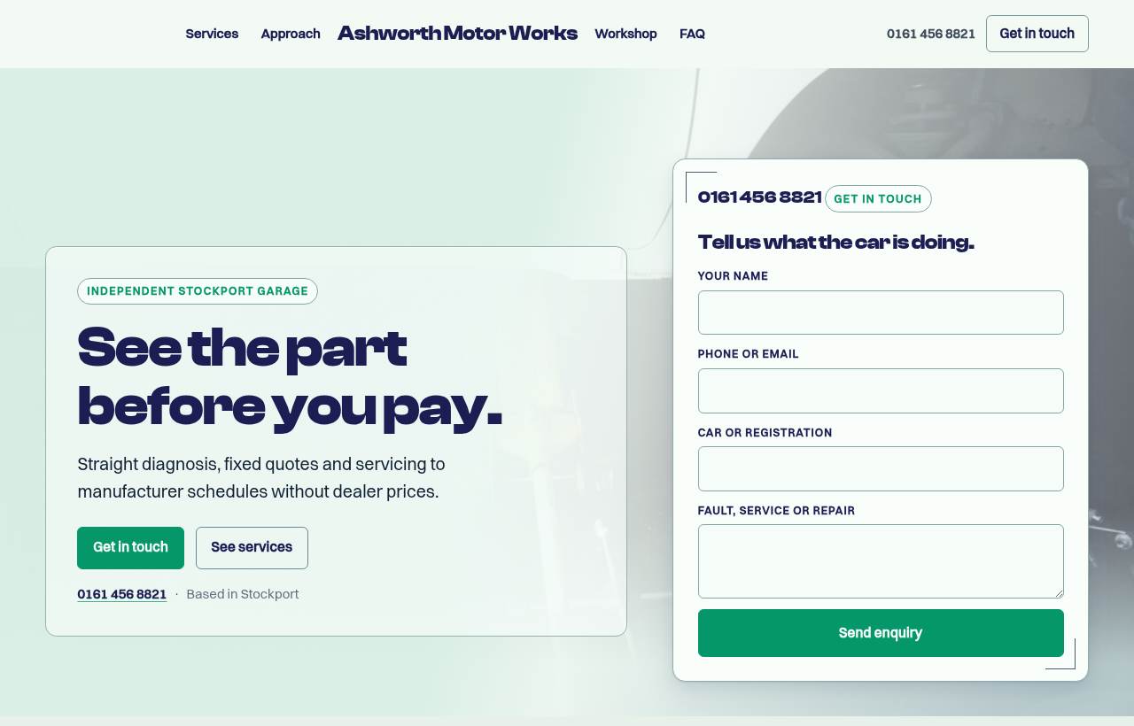 Ashworth Motor Works website design