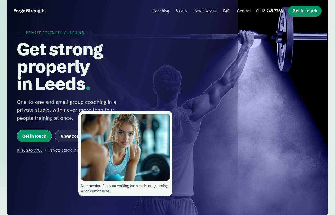 Forge Strength Studio website design