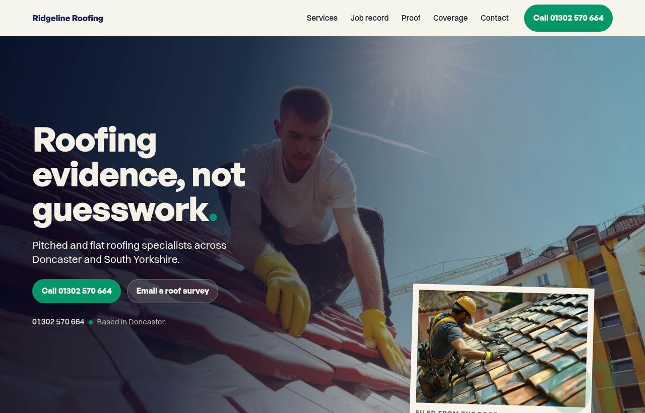 Ridgeline Roofing website design