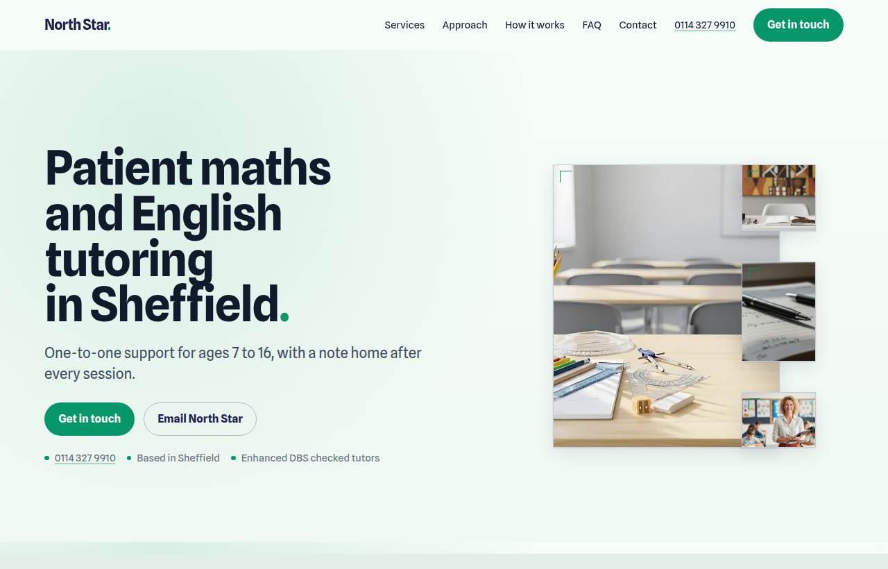North Star Tutoring website design